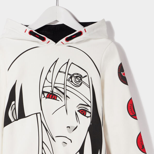 Sweat à capuche hoodie Naruto blanc garçon