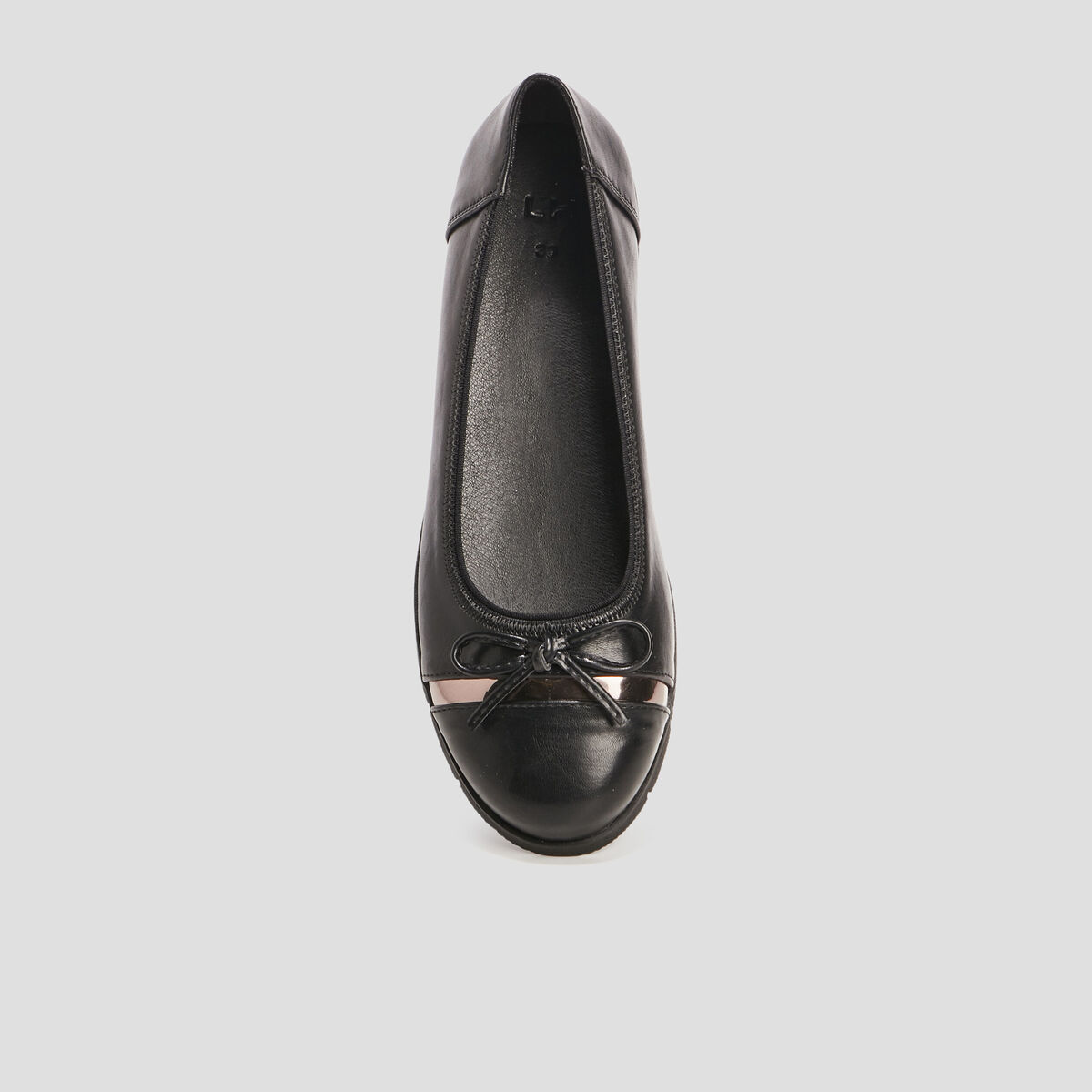 Ballerines crantées détail noeud noir femme