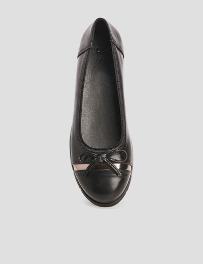 Ballerines crantées détail noeud noir femme