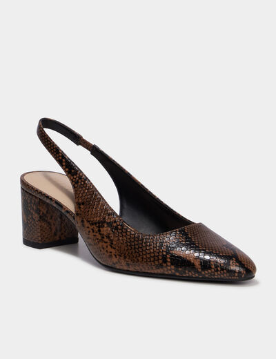 Escarpin slingback talon bloc femme multicolore femme