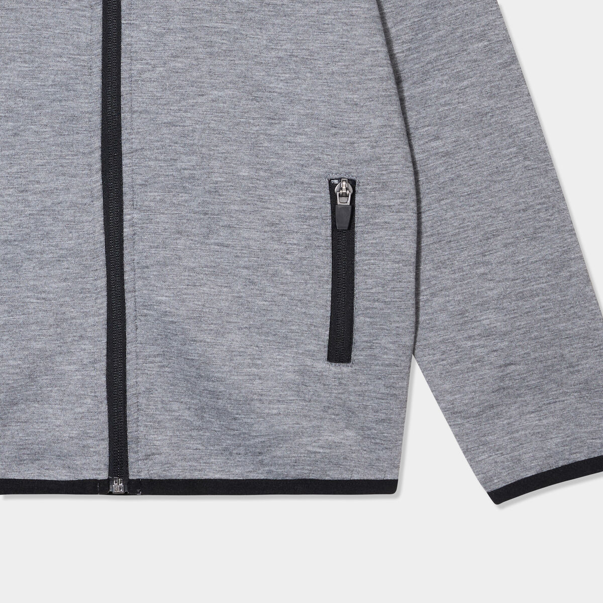 Sweat zipp&eacute; &agrave; capuche gris clair gar&ccedil;on