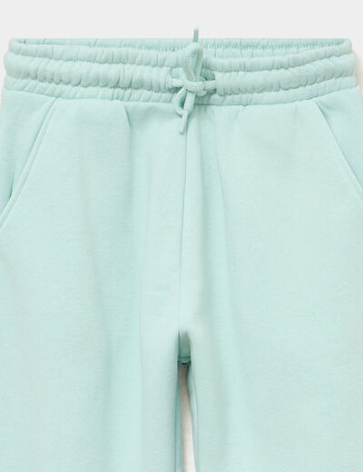 Pantalon de jogging molleton vert pastel fille