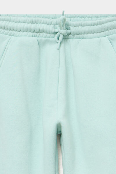 Pantalon de jogging molleton vert pastel fille
