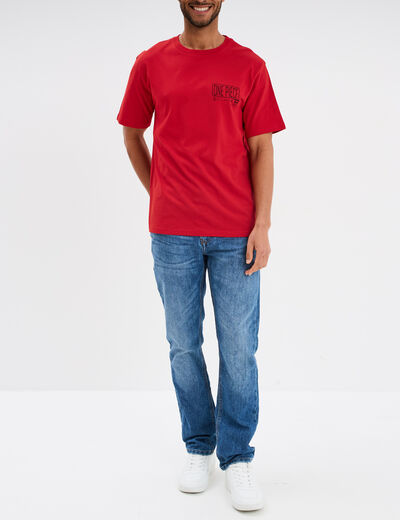 T-shirt manches courtes coton One Piece rouge homme