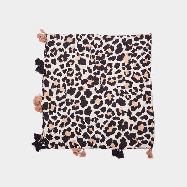 foulard motif panthere sable femme Foulard motif panthère sable femme