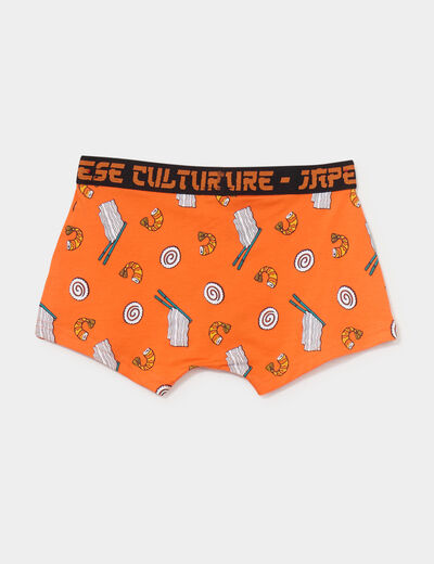 Lot 3 boxers coton orange corail garçon