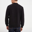 Gilet reli&eacute;f&eacute; manches longues zipp&eacute; noir homme