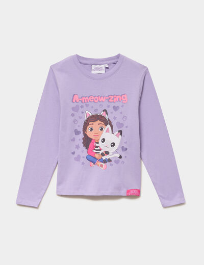 T-shirt Gabby et la maison magique mauve fille