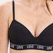 Soutien-gorge embo&icirc;tant padd&eacute; &eacute;lastiqu&eacute; noir femme