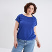 T-shirt épaules effet macramé bleu roi femme grande taille