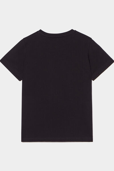 T-shirt manches courtes coton Naruto noir garçon