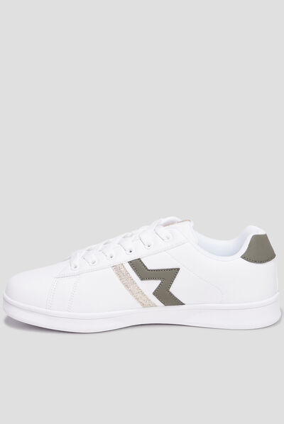 Tennis à lacets détails pailletés Creeks vert kaki femme