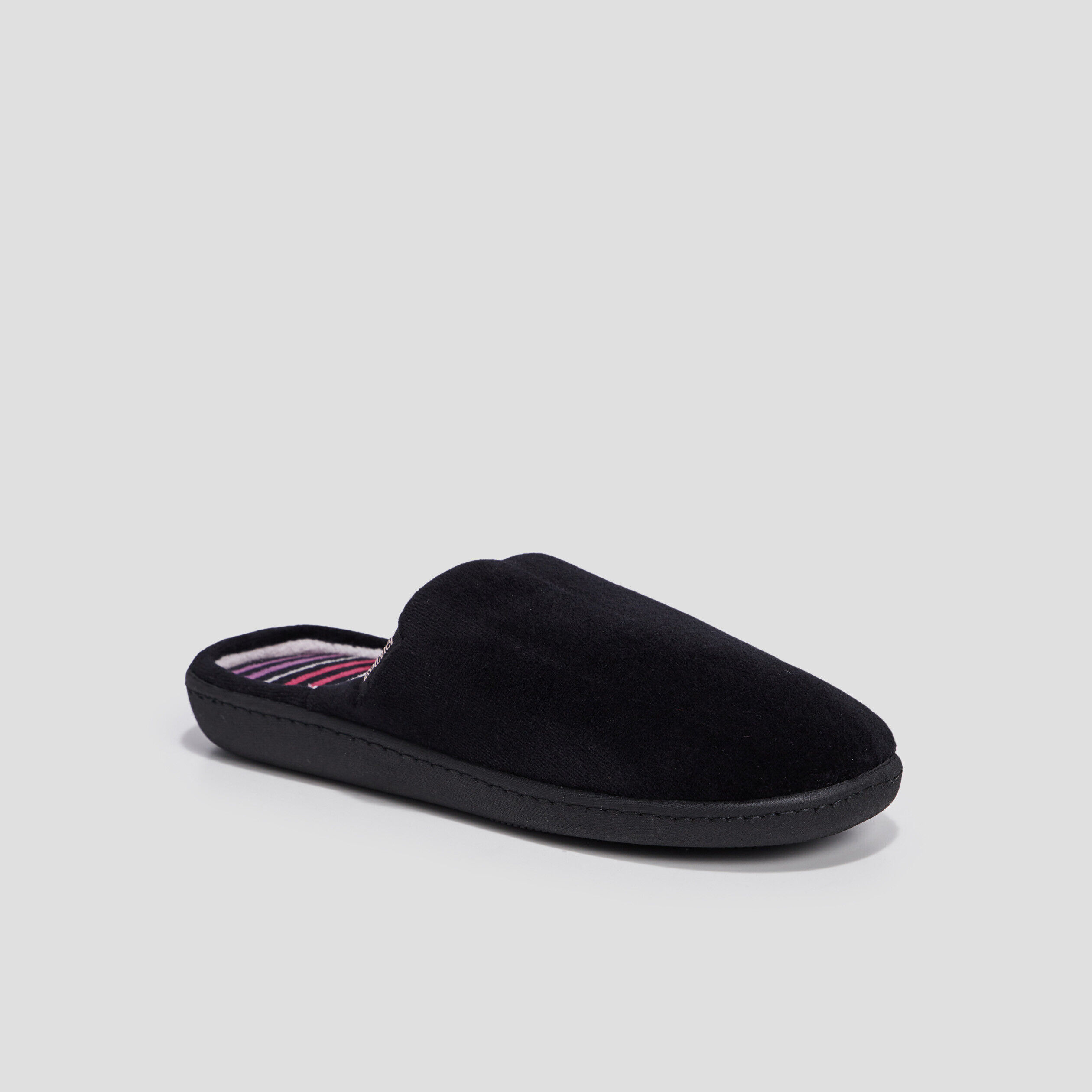 Chaussons mules Isotoner noir femme