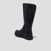 Bottes crantées zippées à bout rond noir fille