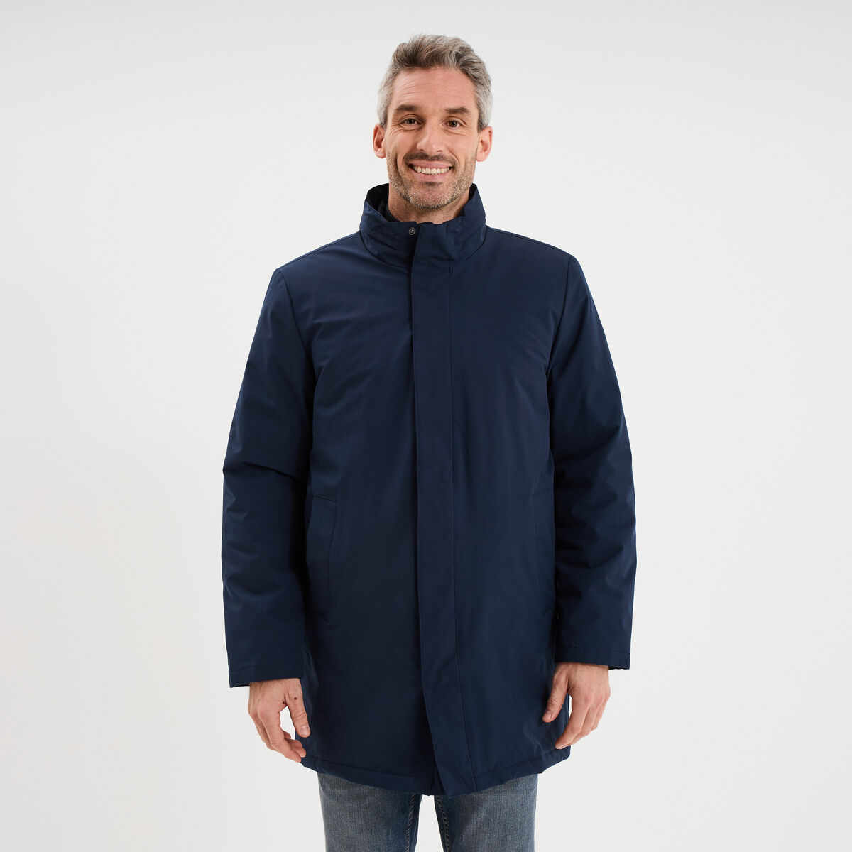 Parka 3-en-1 d&eacute;perlante bleu fonc&eacute; homme