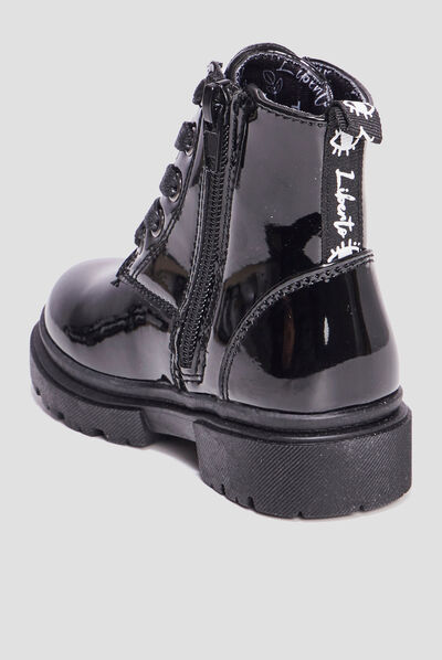 Bottines crantées zippées Liberto noir fille