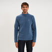 Sweat polaire col camionneur bleu gris homme
