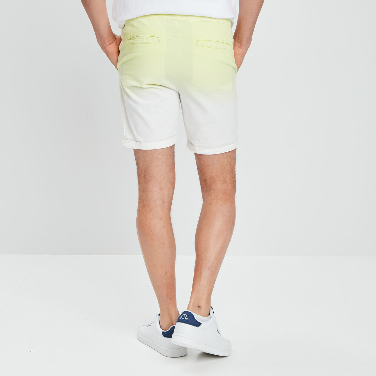 Bermuda straight à coulisse jaune clair homme