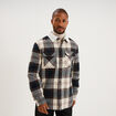 Surchemise carreaux doubl&eacute;e effet sherpa ecru homme