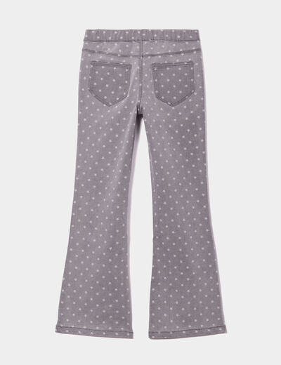 Jegging flare taille élastiquée gris fille