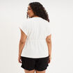 T-shirt dentelle avec cordon col blanc femme grande taille