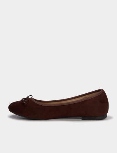 Ballerines avec noeuds marron fonc&eacute; femme