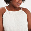 Débardeur dentelle encolure américaine blanc femme grande taille