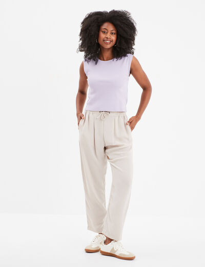 T-shirt cintré manches courtes Liberto violet clair femme