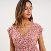 Robe patineuse manches courtes terracotta femme
