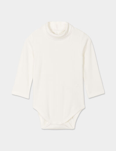 Body col roulé manches longues coton blanc bébé garçon