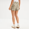 Short fluide taille &eacute;lastiqu&eacute;e vert kaki femme
