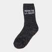 Chaussettes d'int&eacute;rieur &agrave; message noir femme