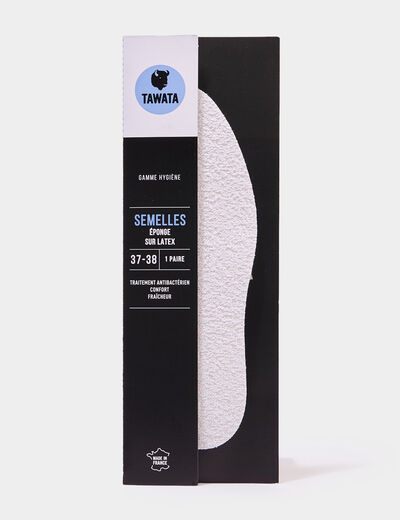 Semelles éponge sur latex Tawata blanc mixte