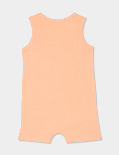 Combinaison de plage coton sans manches rose saumon bébé garçon