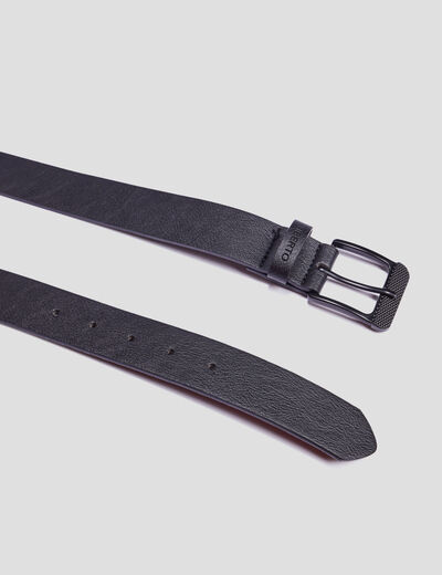Ceinture avec boucle carr&eacute;e noir homme