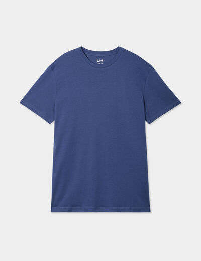 T-shirt en coton manches courtes bleu foncé homme