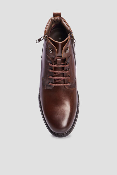 Bottines zippées en cuir Blark marron homme