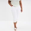 Pantalon corsaire skinny taille haute blanc femme grande taille