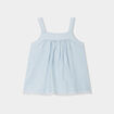 Blouse à bretelles détails brodés coton denim bleach bébé fille