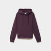 Sweat hoodie manches longues &agrave; capuche violet fonc&eacute; femme