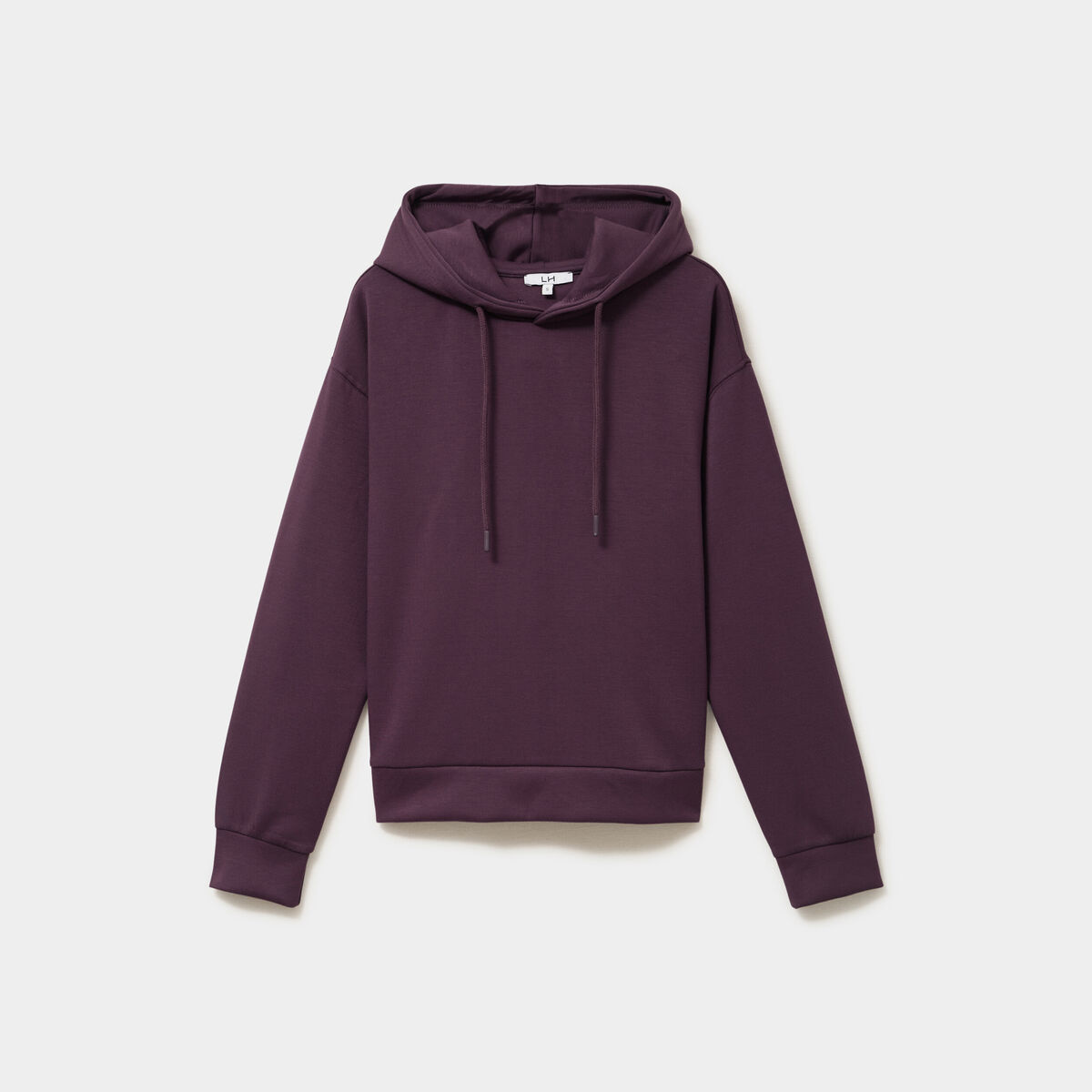 Sweat hoodie manches longues &agrave; capuche violet fonc&eacute; femme