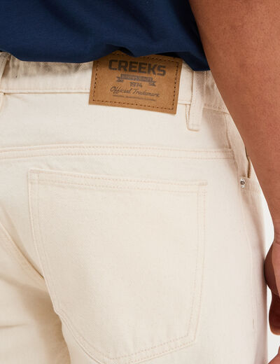 Jean regular 5 poches coton ecru homme