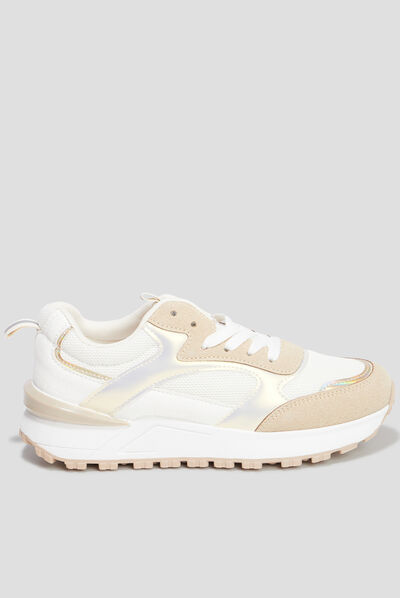 Baskets running bi-matière Creeks blanc femme