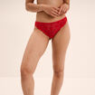 Tanga en dentelle rouge femme