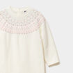 Ensemble robe-pull et collants blanc b&eacute;b&eacute; fille
