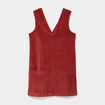 Robe chasuble courte effet velours rouge fonc&eacute; femme