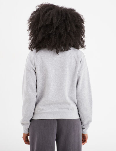 Sweat court col rond Creeks gris clair femme