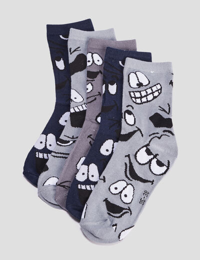 Lot 5 paires chaussettes multicolore garçon