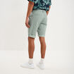 Bermuda short chino droit coton stretch vert olive homme