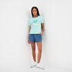 T-shirt col rond manches courtes Stitch vert turquoise femme